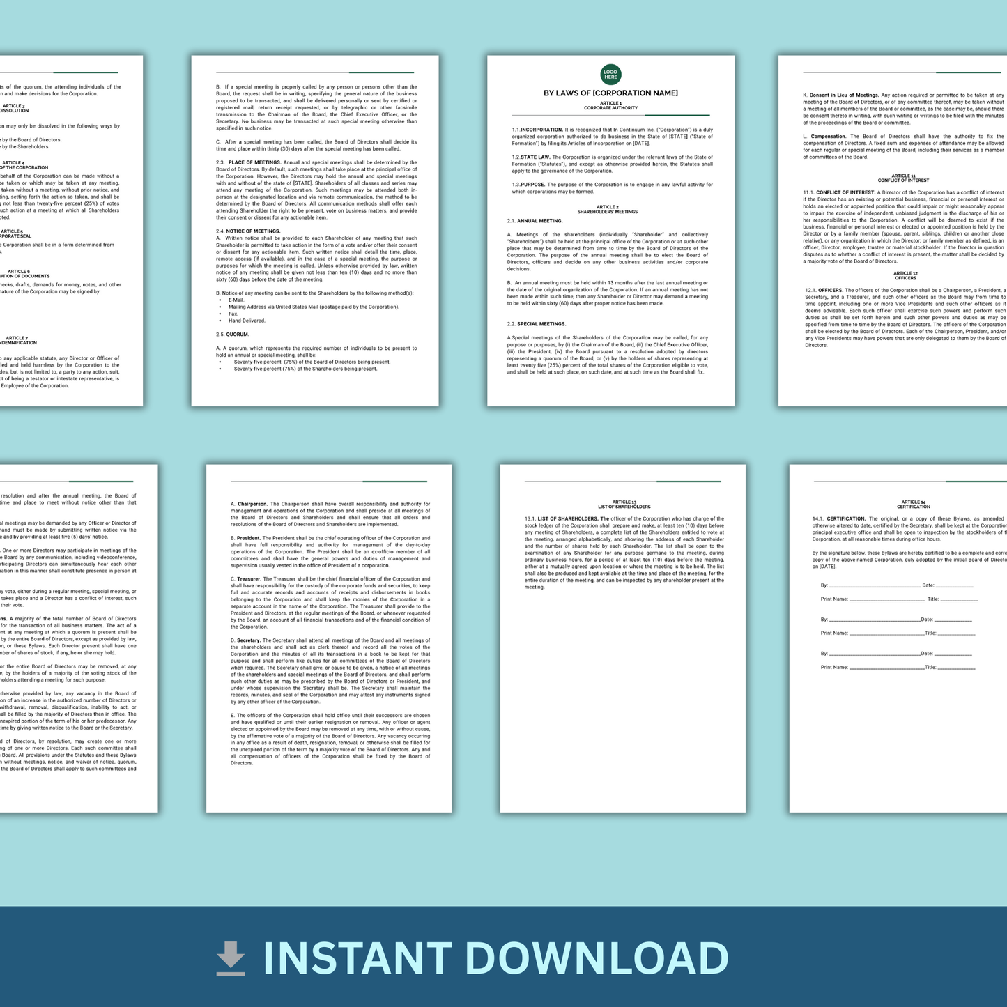 Corporate Bylaws