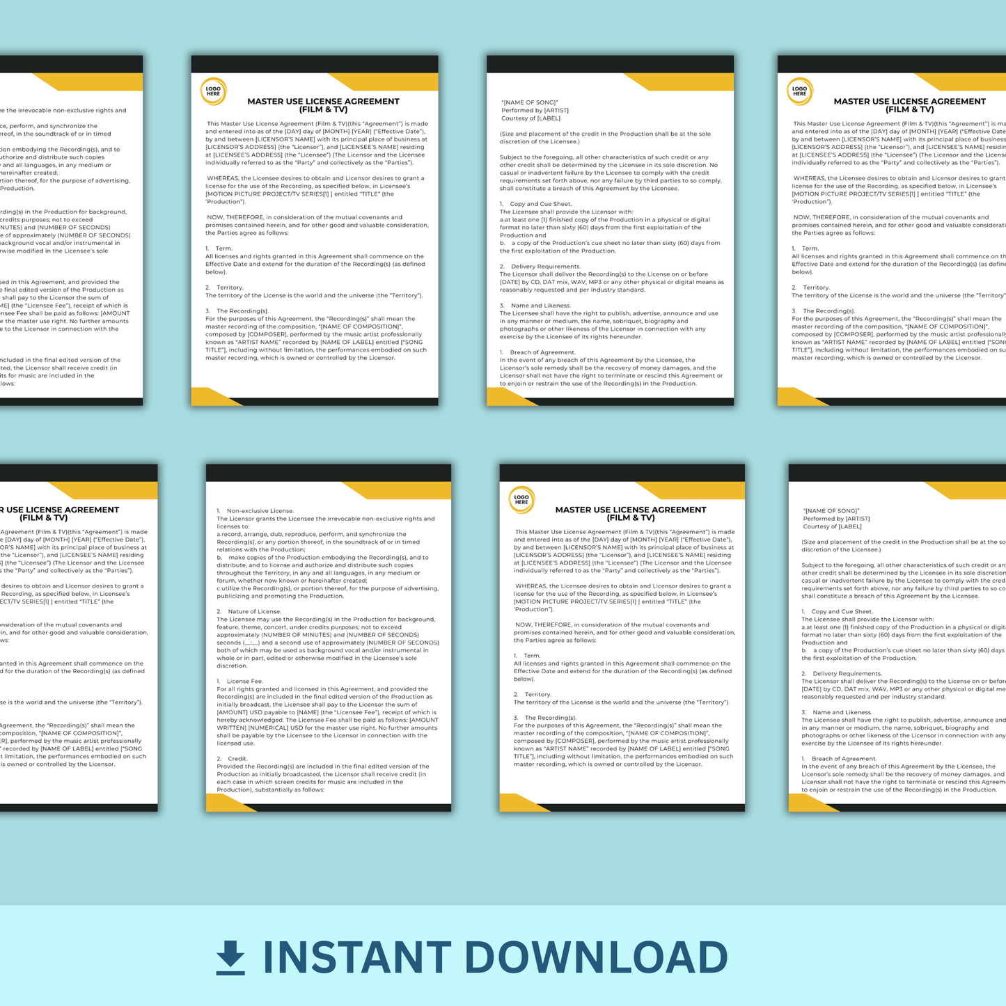 Master Use License Agreement- Film & TV