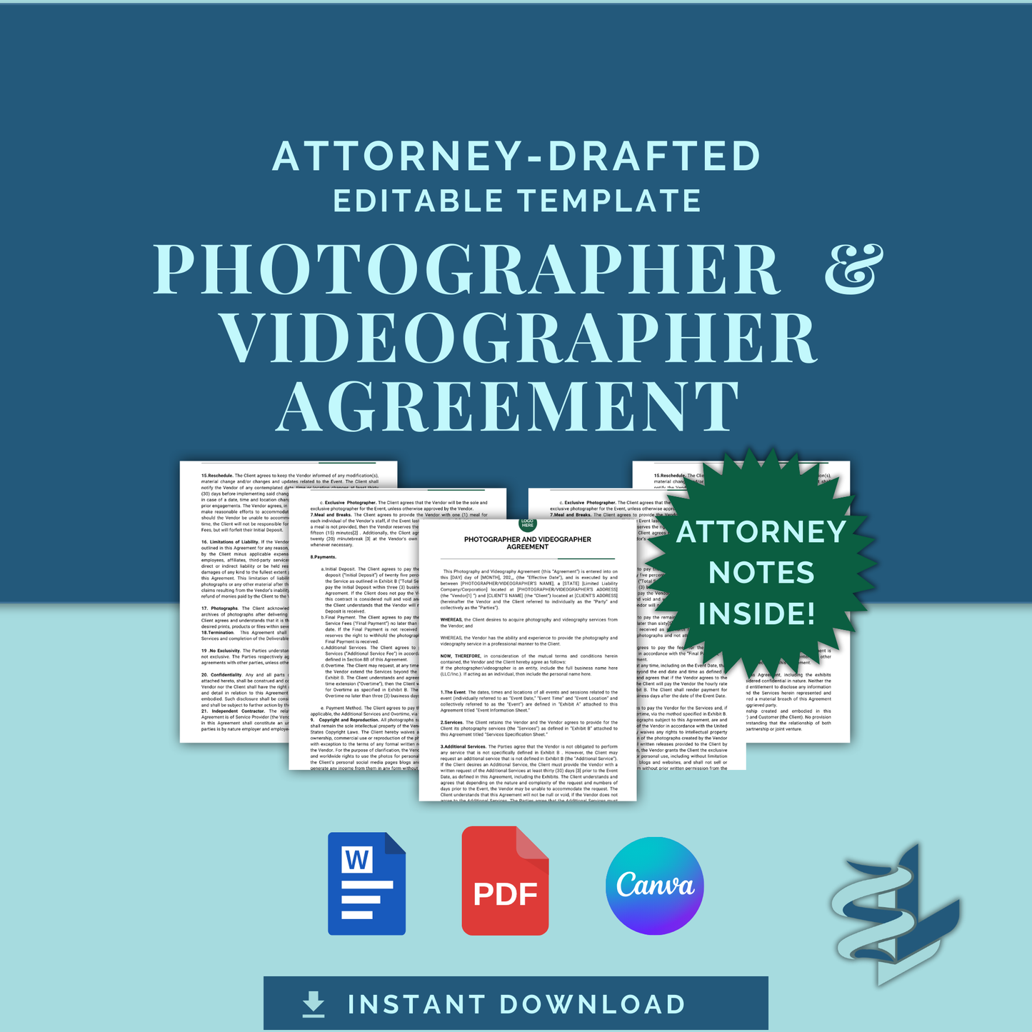 Photographer and Videographer Agreement