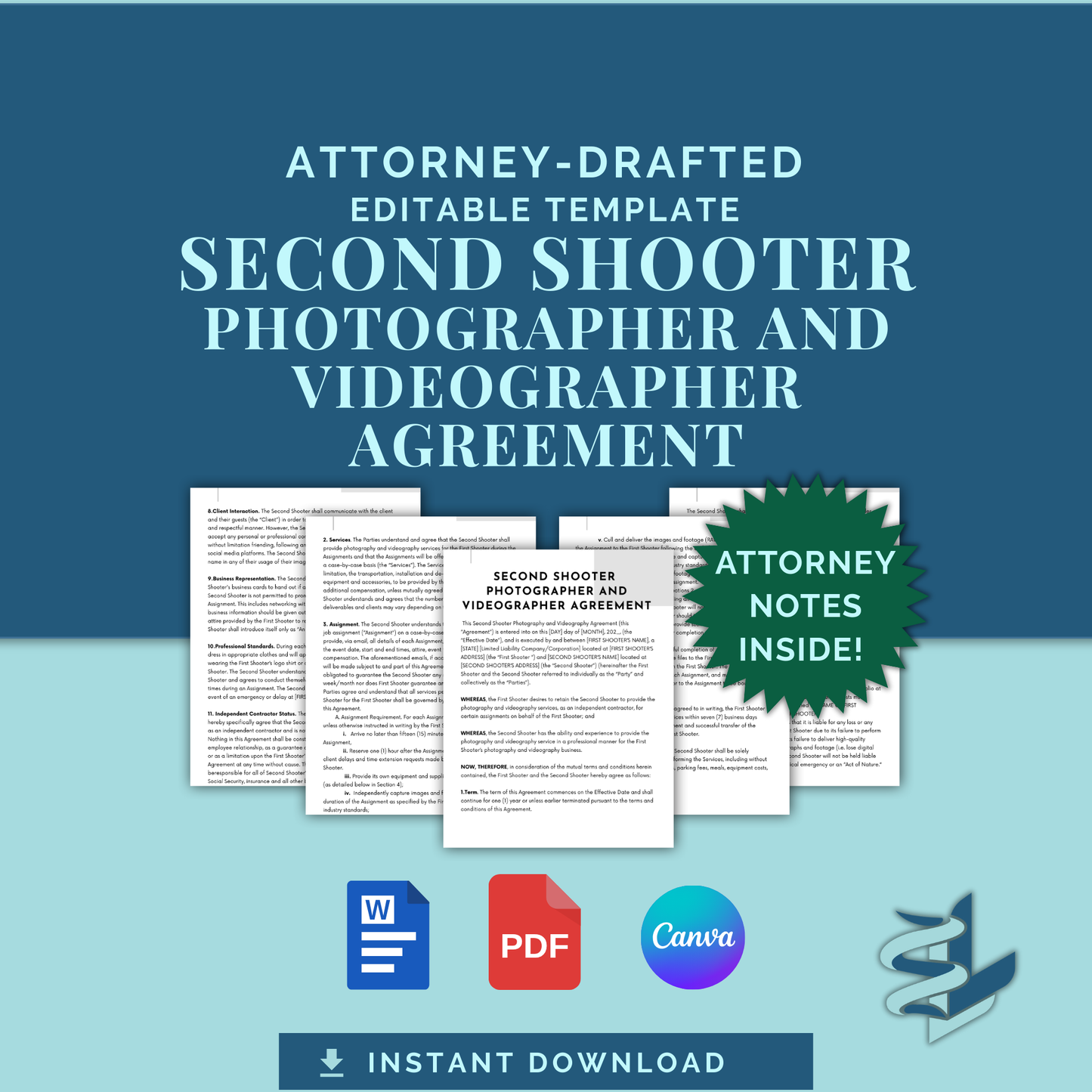 Second Shooter - Photographer and Videographer Agreement