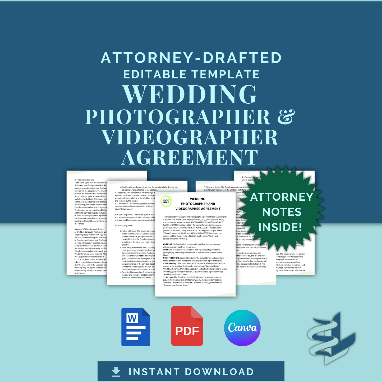 Wedding Photographer and Videographer Agreement