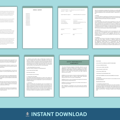 Artist Performance Agreement