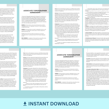 Associate Videographer Agreement