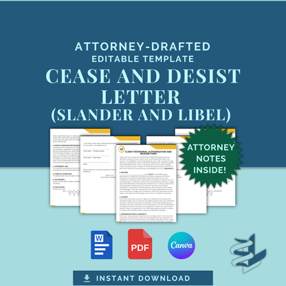 Cease & Desist - Slander & Libel