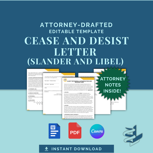 Cease & Desist - Slander & Libel