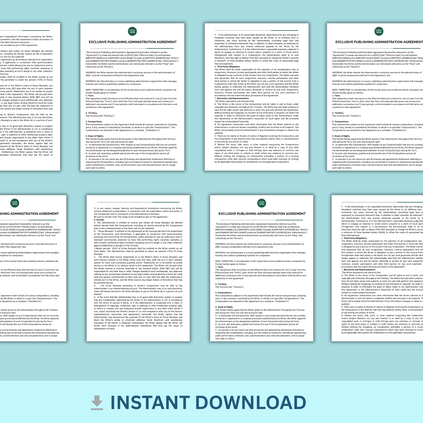 Publishing Administration Agreement - Exclusive