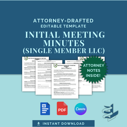 Initial Meeting Minutes (Single-Member)