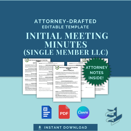 Initial Meeting Minutes (Single-Member)