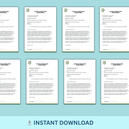 Letter of Direction - (Publishing)