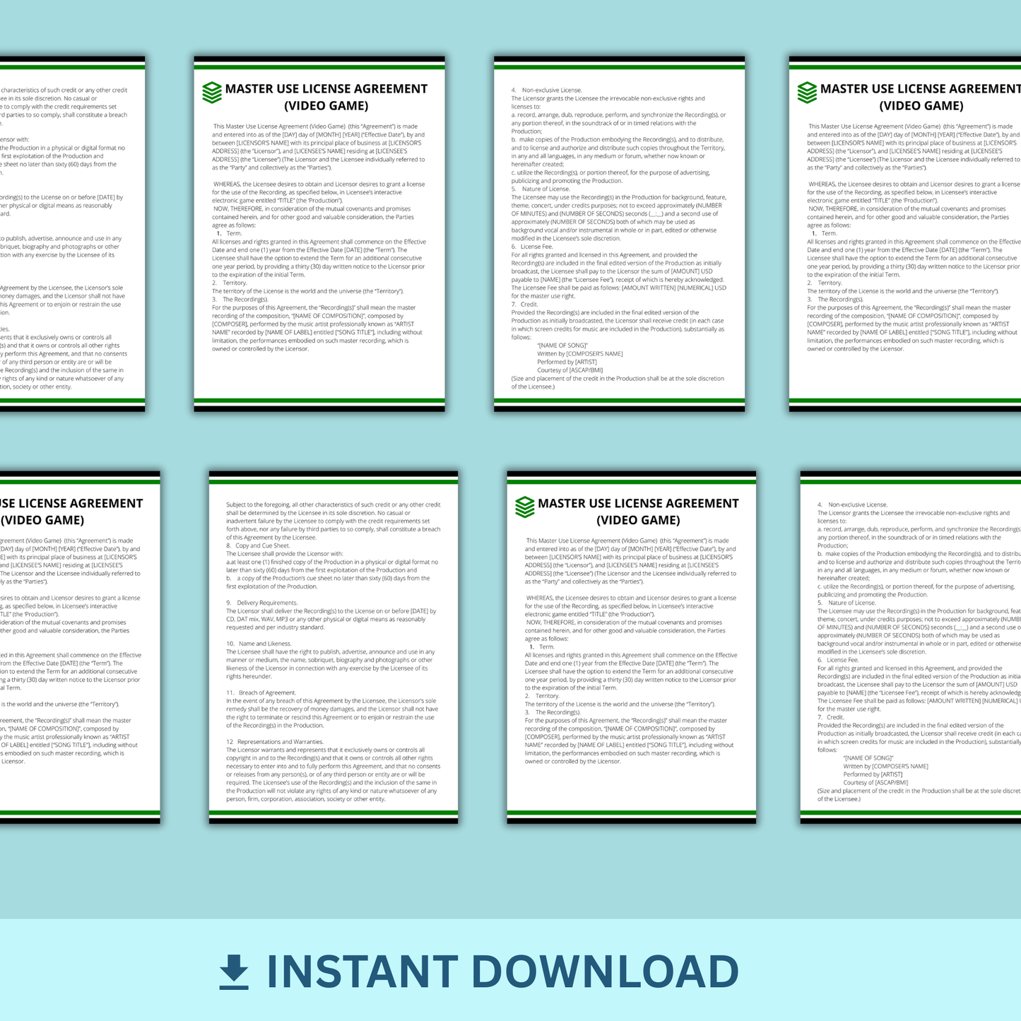 Master Use License Agreement - Video Game