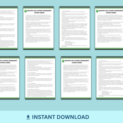 Master Use License Agreement - Video Game