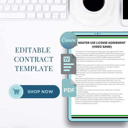 Master Use License Agreement - Video Game