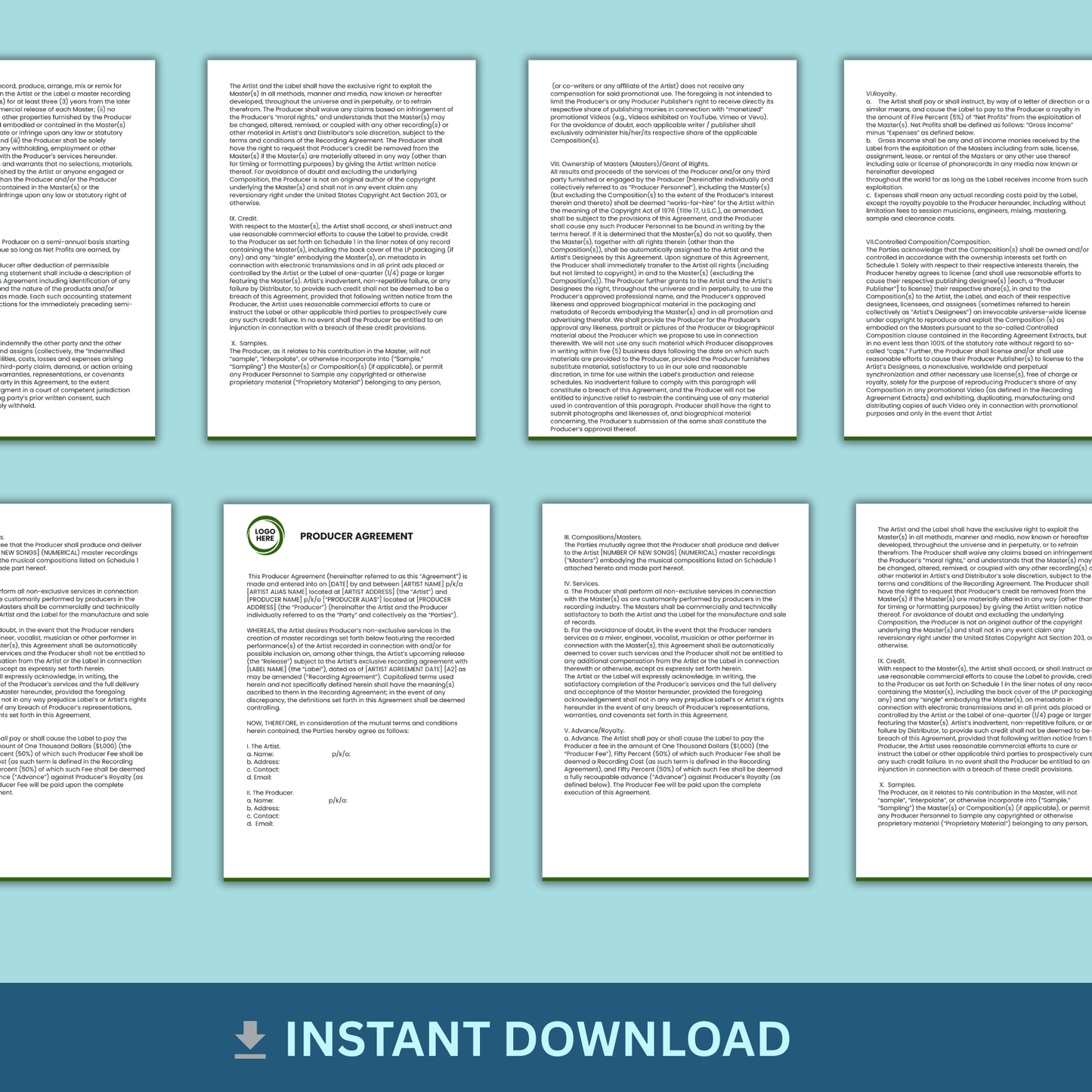 Music Producer Agreement