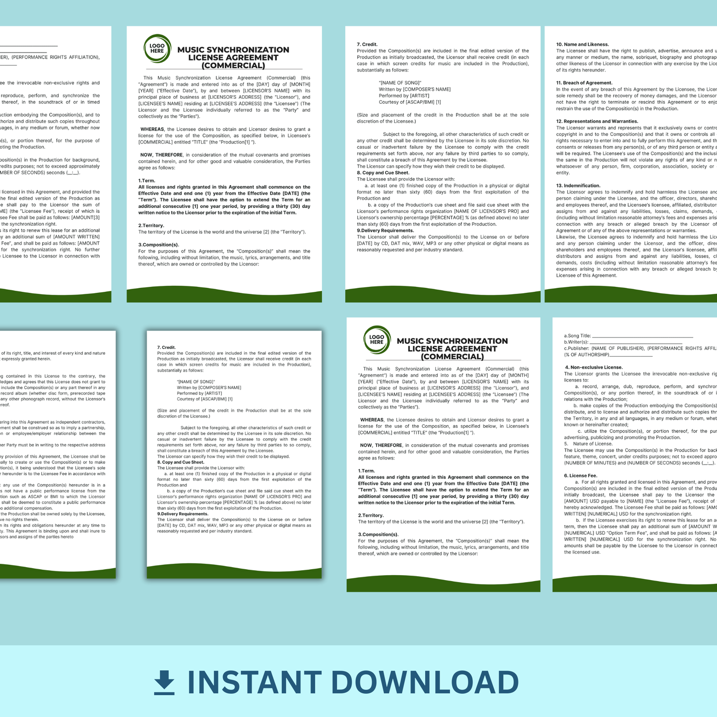 Music Synchronization License Agreement - Commercial