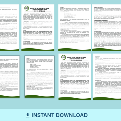 Music Synchronization License Agreement - Commercial