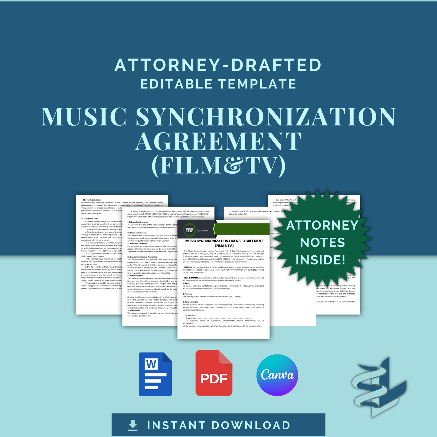 Music Synchronization License Agreement - Film & TV