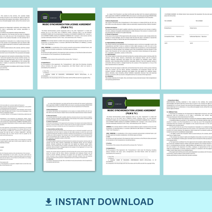 Music Synchronization License Agreement - Film & TV