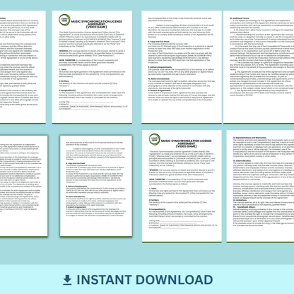 Music Synchronization License Agreement - Video Game