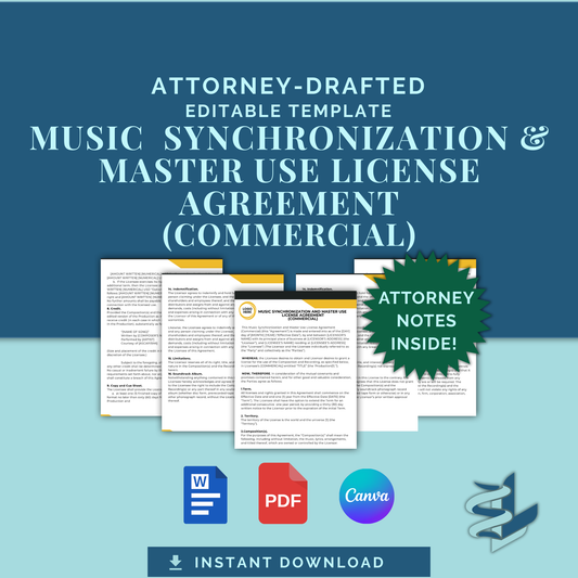 Music Synchronization and Master Use Licensing Agreement - Commercial