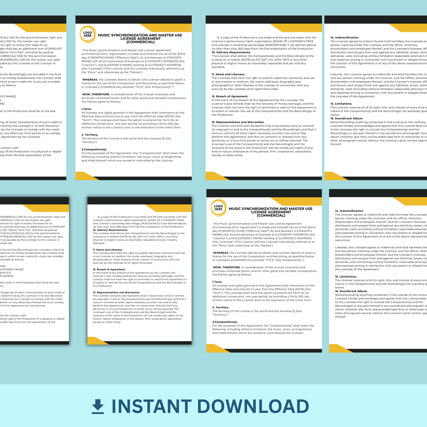 Music Synchronization and Master Use Licensing Agreement - Commercial