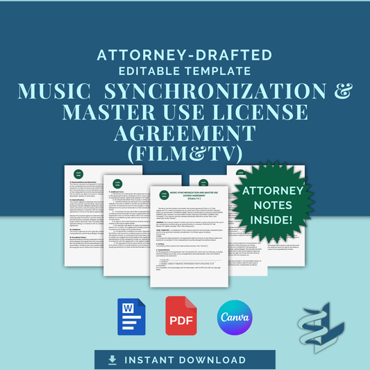 Music Synchronization and Master Use Licensing Agreement - Film & TV