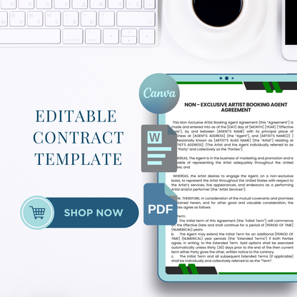 Artist Booking Agent Agreement - Non-Exclusive