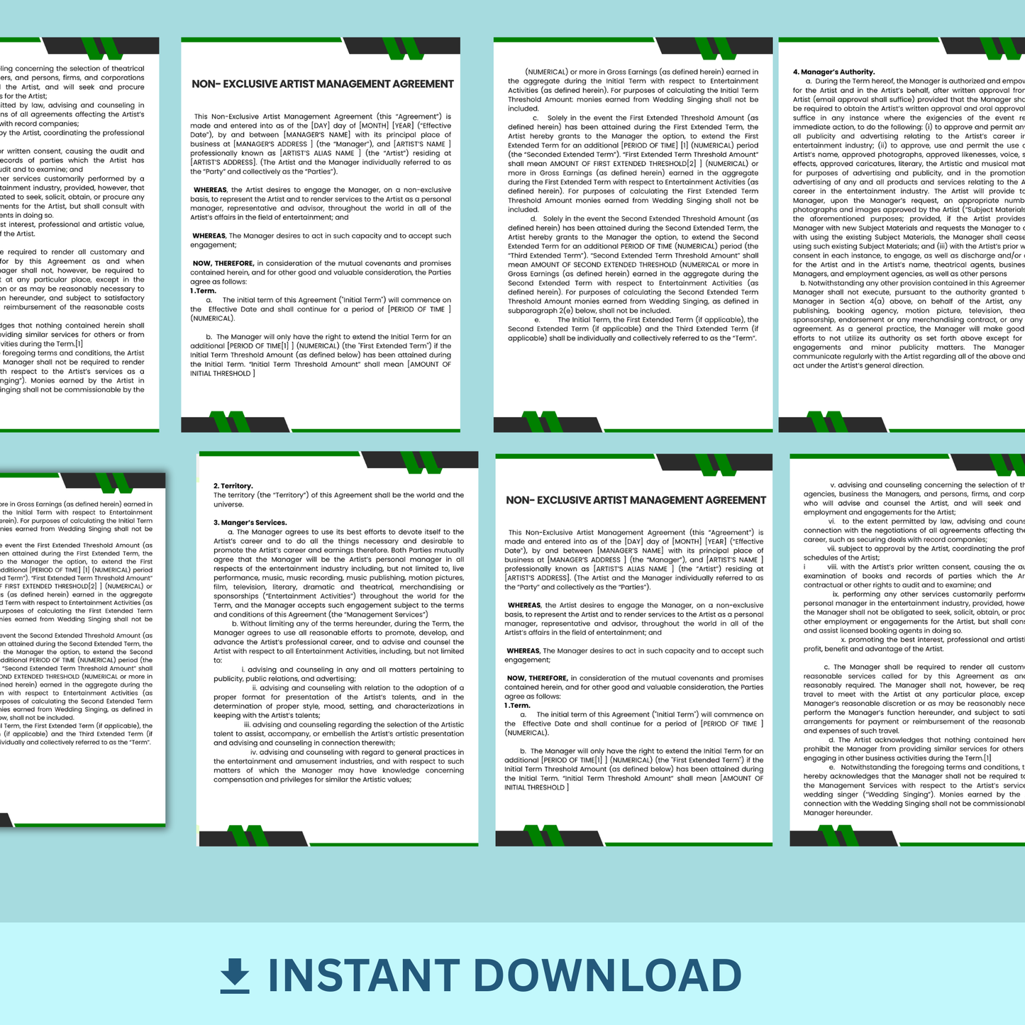 Artist Management Agreement - Non-Exclusive