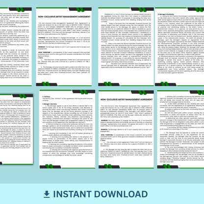 Artist Management Agreement - Non-Exclusive
