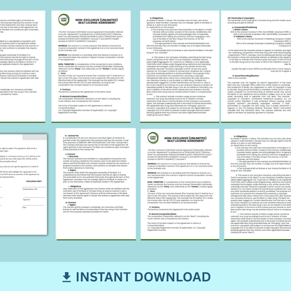Beat License Agreement- Non-Exclusive (Unlimited)
