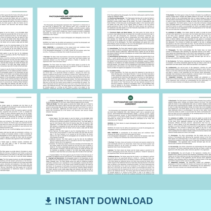 Photographer and Videographer Agreement