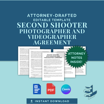 Second Shooter - Photographer and Videographer Agreement