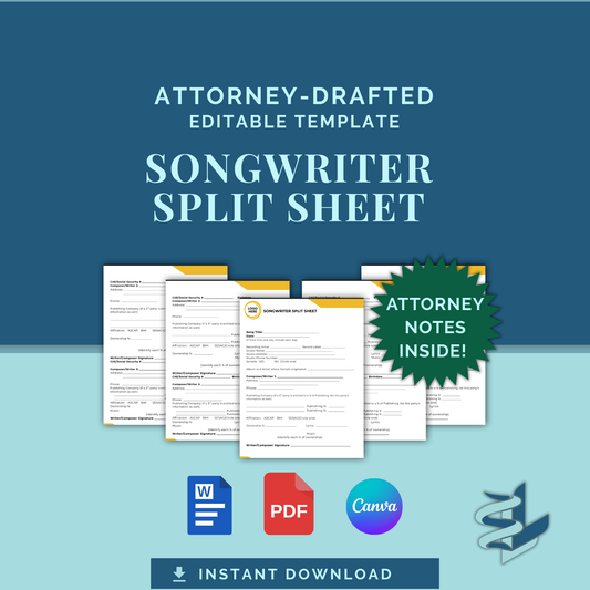 Songwriter Split Sheet