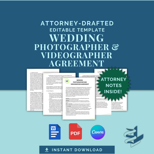 Wedding Photographer and Videographer Agreement
