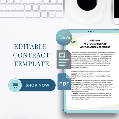 Wedding Photographer and Videographer Agreement